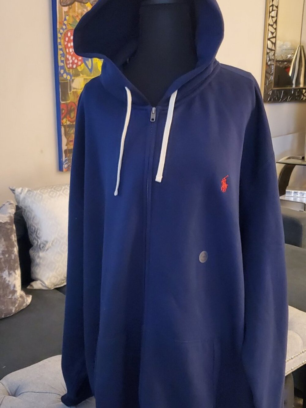 POLO RALPH LAUREN MEN'S NAVY BLUE ZIP  HOODIE  BIG AND TALL  3XLT  NWT